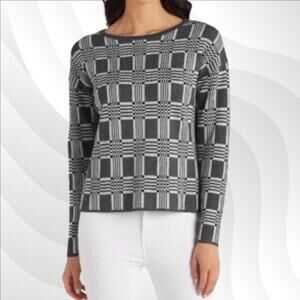 2/$30 NWOT Lety & Me Charcoal Geometric Crew Neck Sweater Size XL